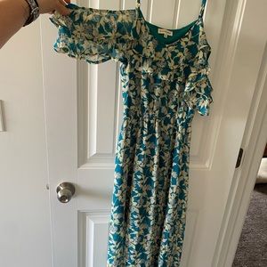 Floral tank dress with cap sleeves